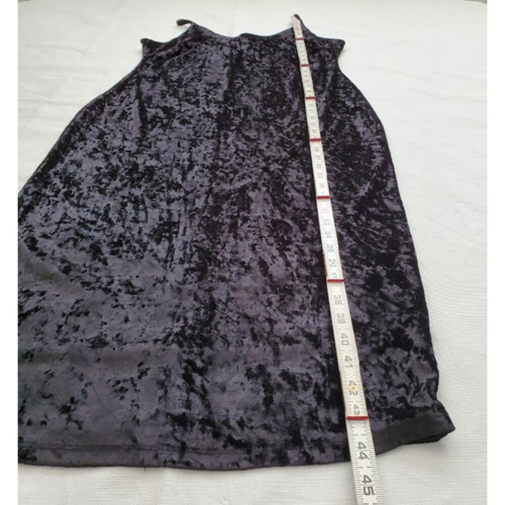 Bawdy Velvet Midi Dress Size L Black Slip Dress Cocktail Evening Party Lined - Picture 7 of 10